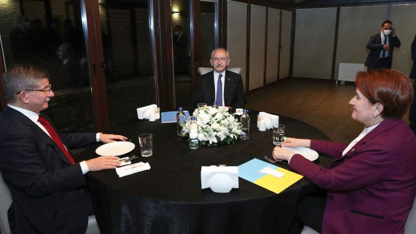 CHP lideri Kemal Kılıçdaroğlu, Akşener ve Davutoğlu bir araya geldi