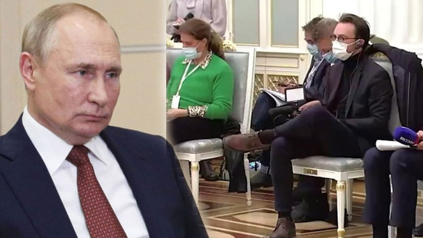 Oturuşuyla dikkat çeken Fransız gazeteci Putin'i kızdırdı