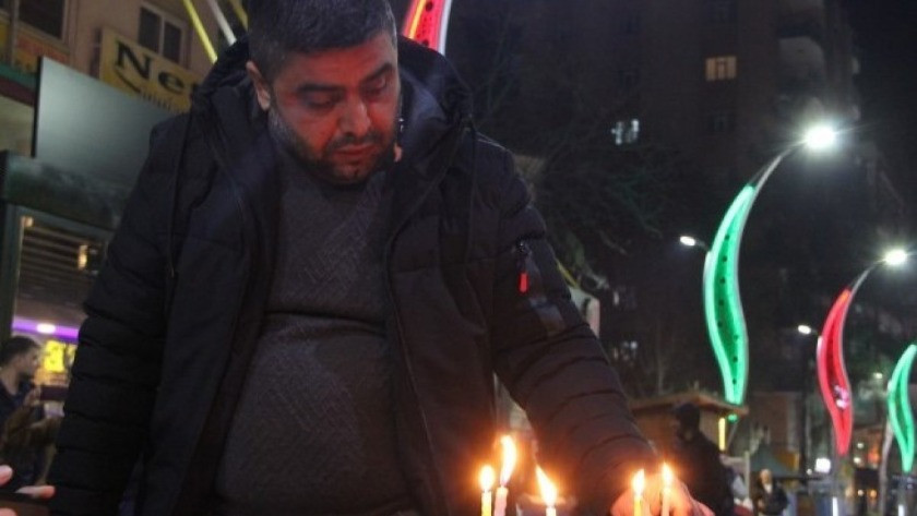 Diyarbakır'da esnaflardan mum yakma eylemi