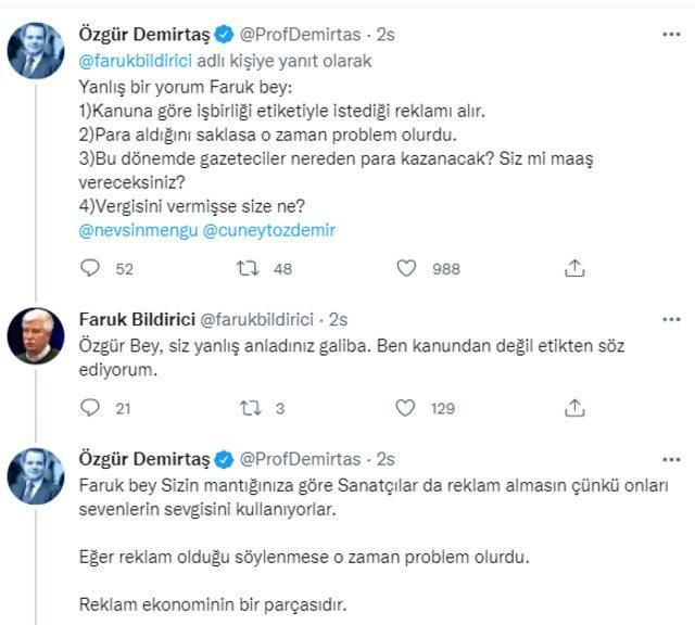 Mengü'ye 'reklam' eleştirisi yapan Faruk Bildirici'ye Cüneyt Özdemir ve Özgür Demirtaş'tan tepki! - Sayfa 4