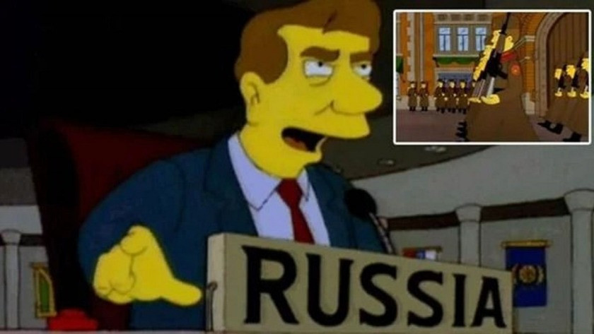 Yakın gelecekteki olayları bilmesiyle tanınan Simpsonlar dizisi Rusya.