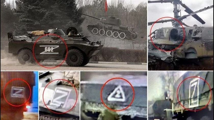 Rusya'nın askeri araçlardaki işaretler olay oldu!
