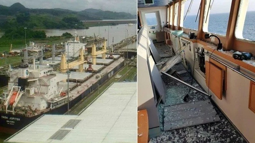 Romanya'ya giden Türk gemisine bomba isabet etti!