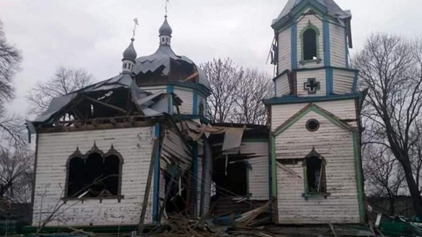 Rusya-Ukrayna savaşında 150 yıllık kilise tahrip oldu