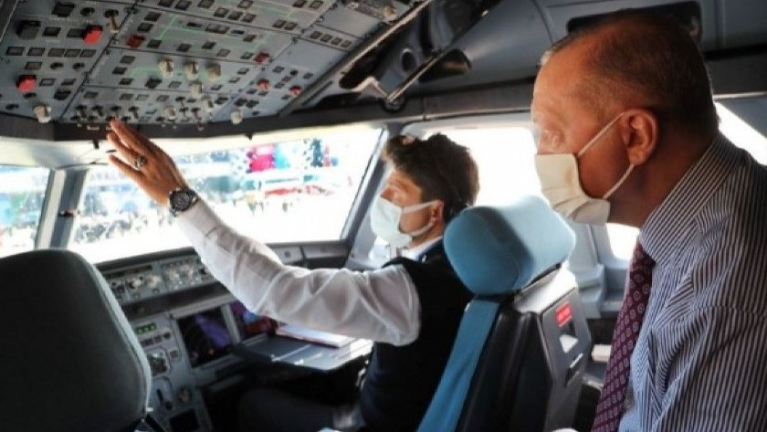 Cumhurbaşkanı Erdoğan, Tokat Havaalanı'nı kokpitten izledi