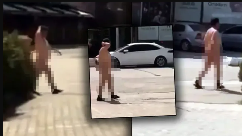 Kahramanmaraş'ta skandal görüntü! Caddenin ortasında çırılçıplak yürüdü