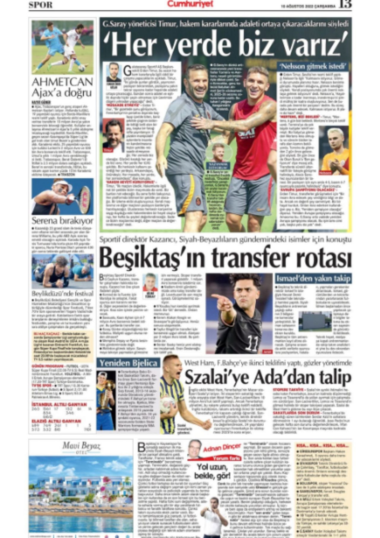 10 Ağustos 2022 Günün gazetelerdeki spor manşetleri - Sayfa 4
