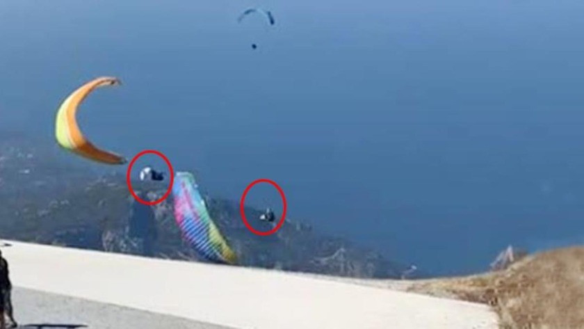 Fethiye'de yamaç paraşütü pilotları gökyüzünde çarpıştı!