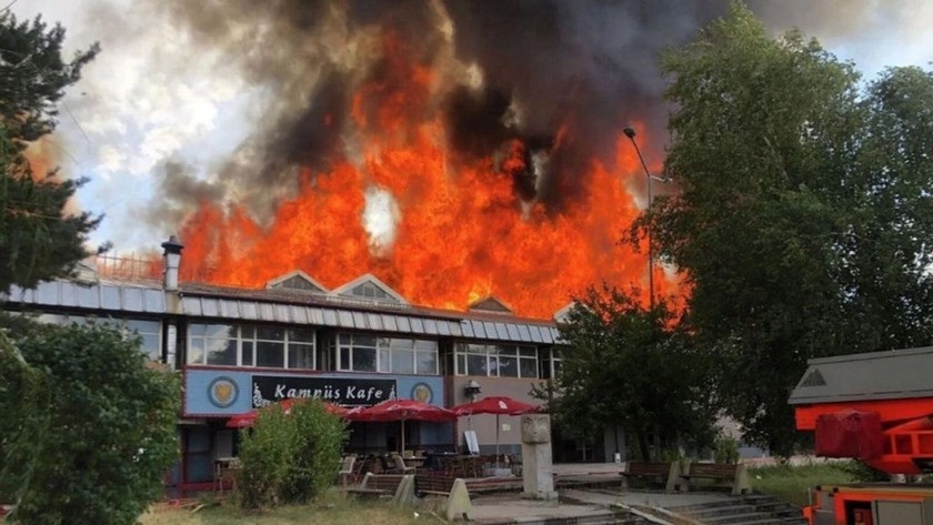 Erzurum Atatürk Üniversitesi yemekhanesinde yangın çıktı!