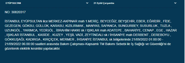 BEDAŞ açıkladı! 21 Eylül çarşamba İstanbul'un bu ilçelerinde elektrik kesintisi olacak - Sayfa 4