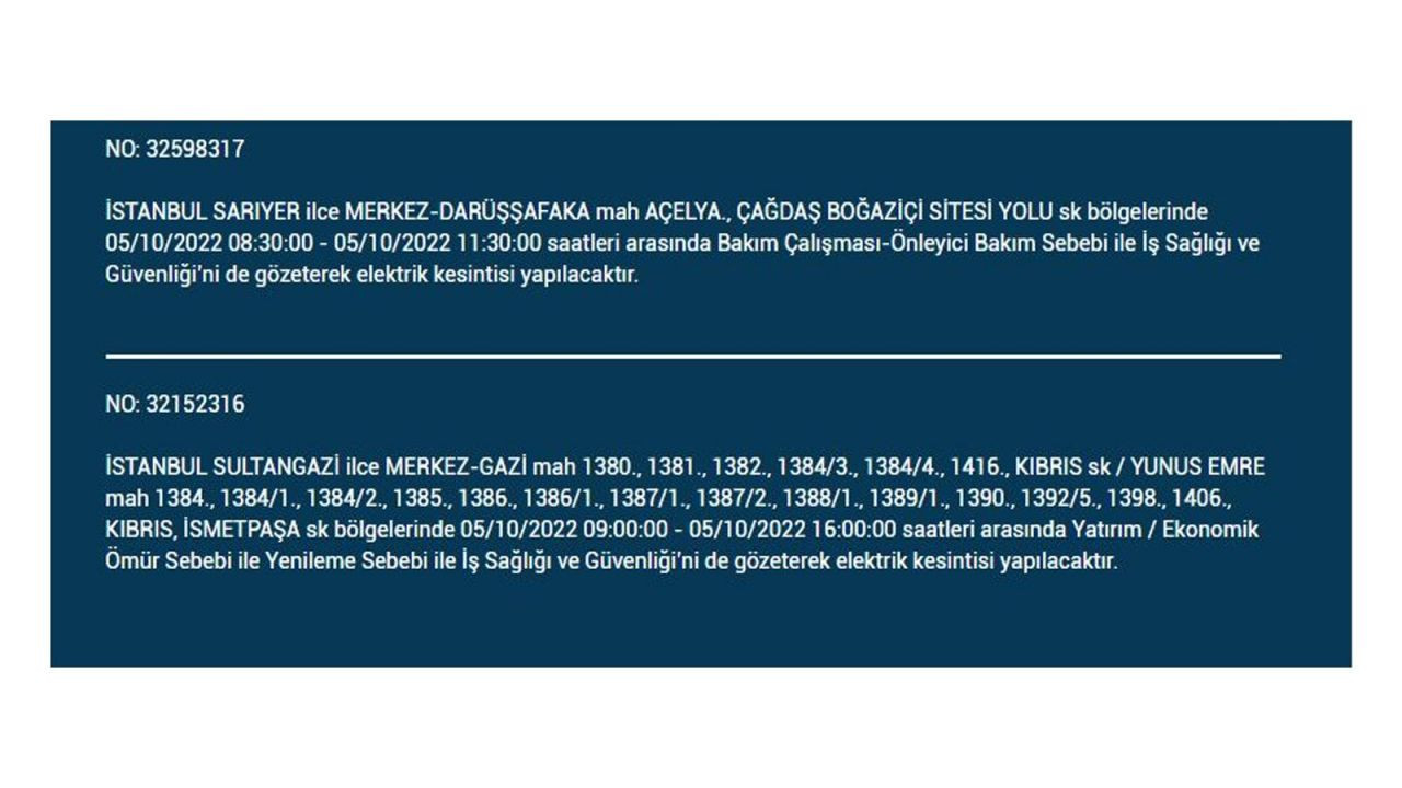 BEDAŞ İstanbul'da 5 Ekim Çarşamba elektrik kesintisi olacak ilçeleri açıkladı! - Sayfa 2