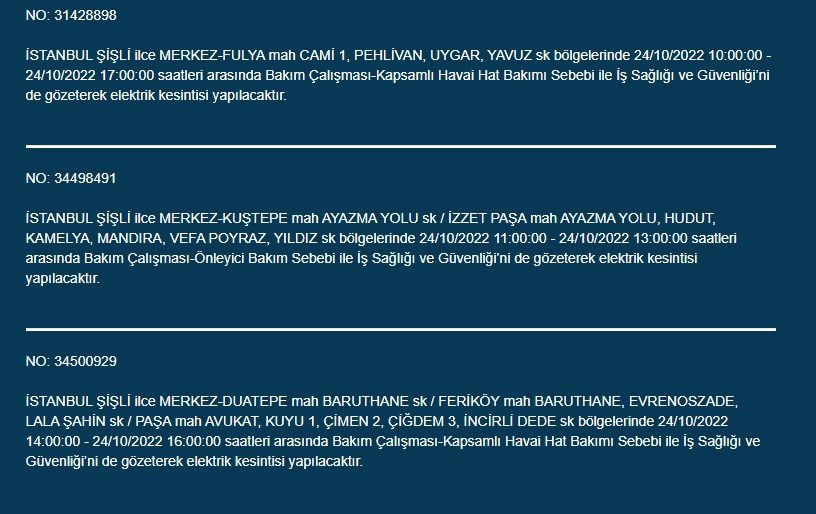 İstanbul'un 22 ilçesinde 24 Ekim'de büyük elektrik kesintisi! İşte o ilçeler... - Sayfa 3