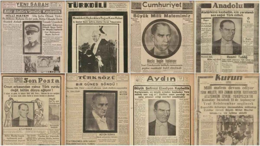 10 Kasım 1938 Atatürk öldüğünde gazete manşetleri!