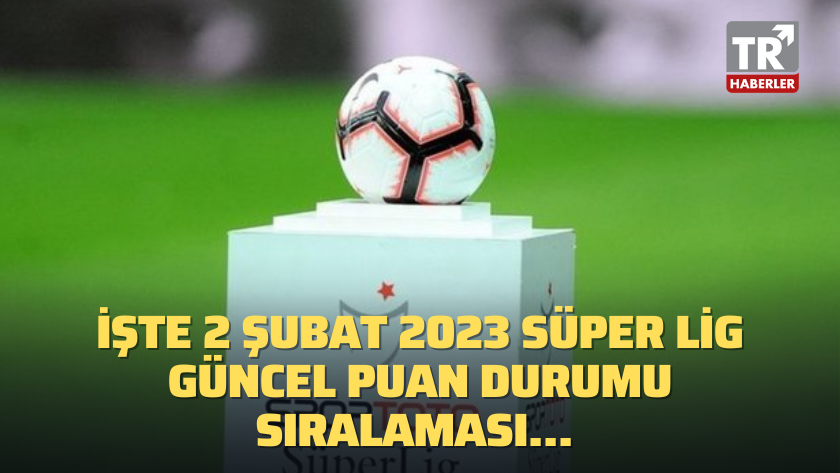 İşte 2 Şubat 2023 Süper Lig Güncel puan durumu sıralaması...