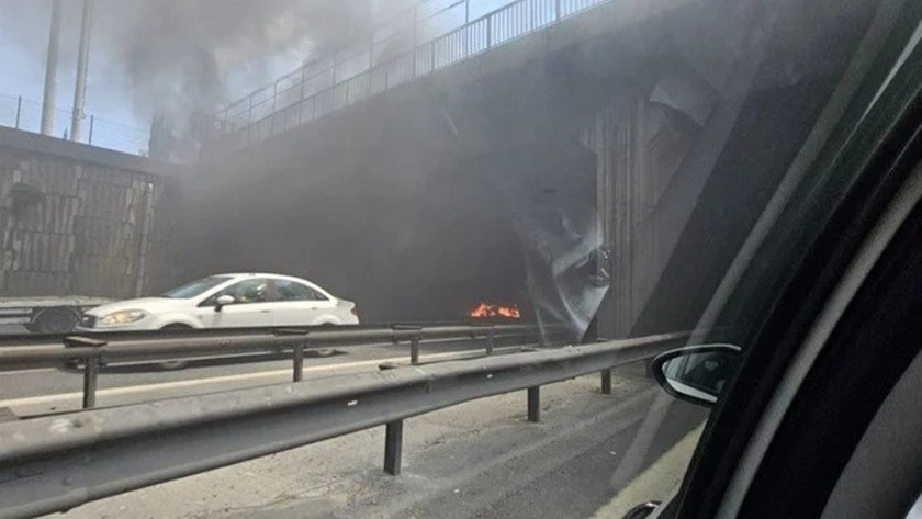 İstanbul TEM Otoyolunda Yangın