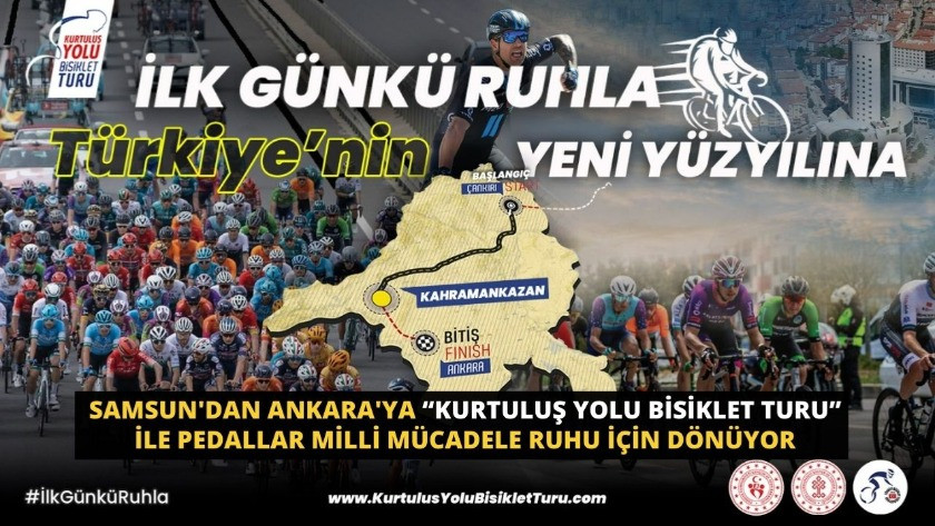 Samsun'dan Ankara'ya pedallar milli mücadele ruhu için dönüyor