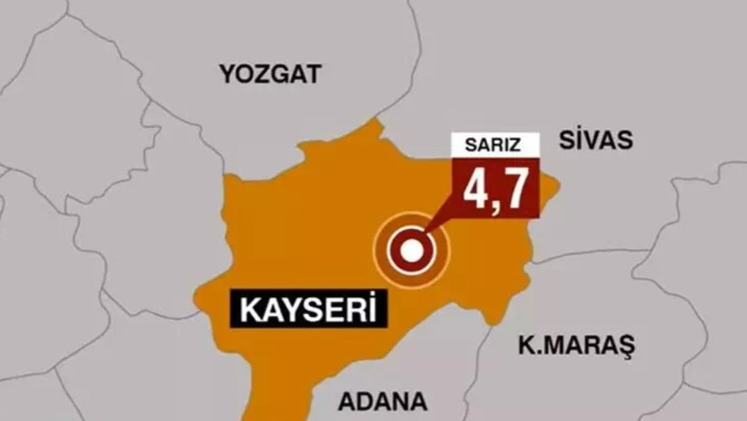 Kayseri'de 4.7 şiddetinde deprem