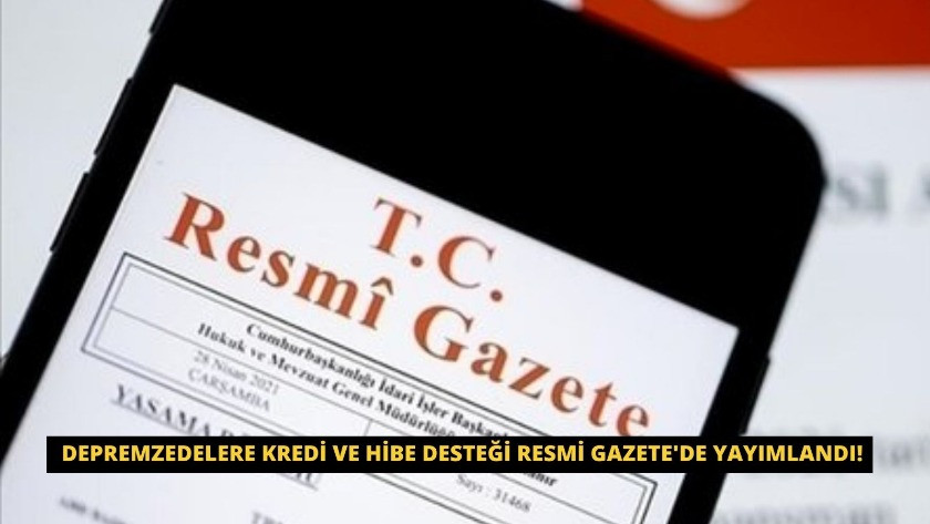 Depremzedelere kredi ve hibe desteği Resmi Gazete'de yayımlandı!