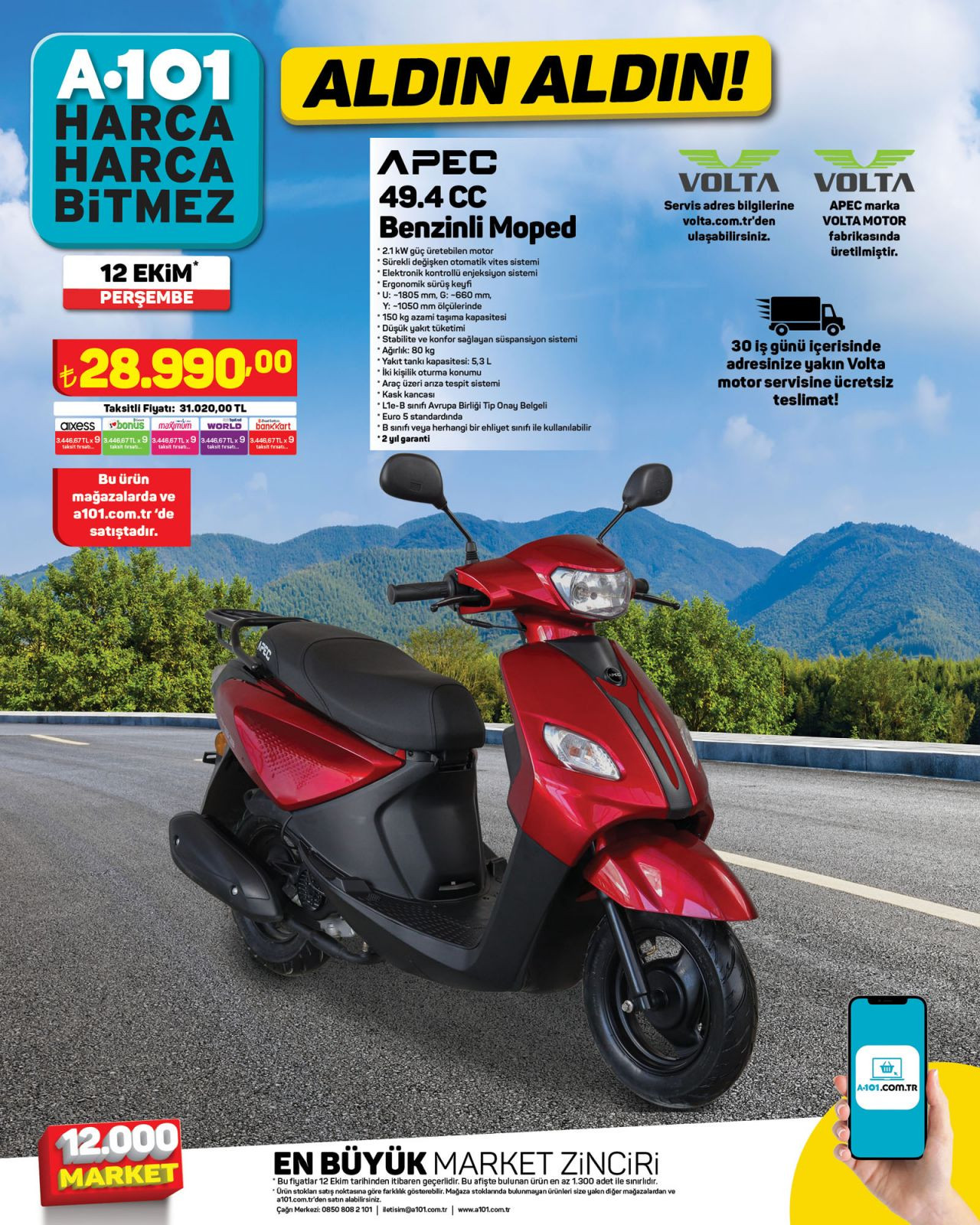A101’de 12 Ekim Günü Benzinli Moped ve uygun fiyatlı teknolojik ürünler satışa sunuludu - Sayfa 2