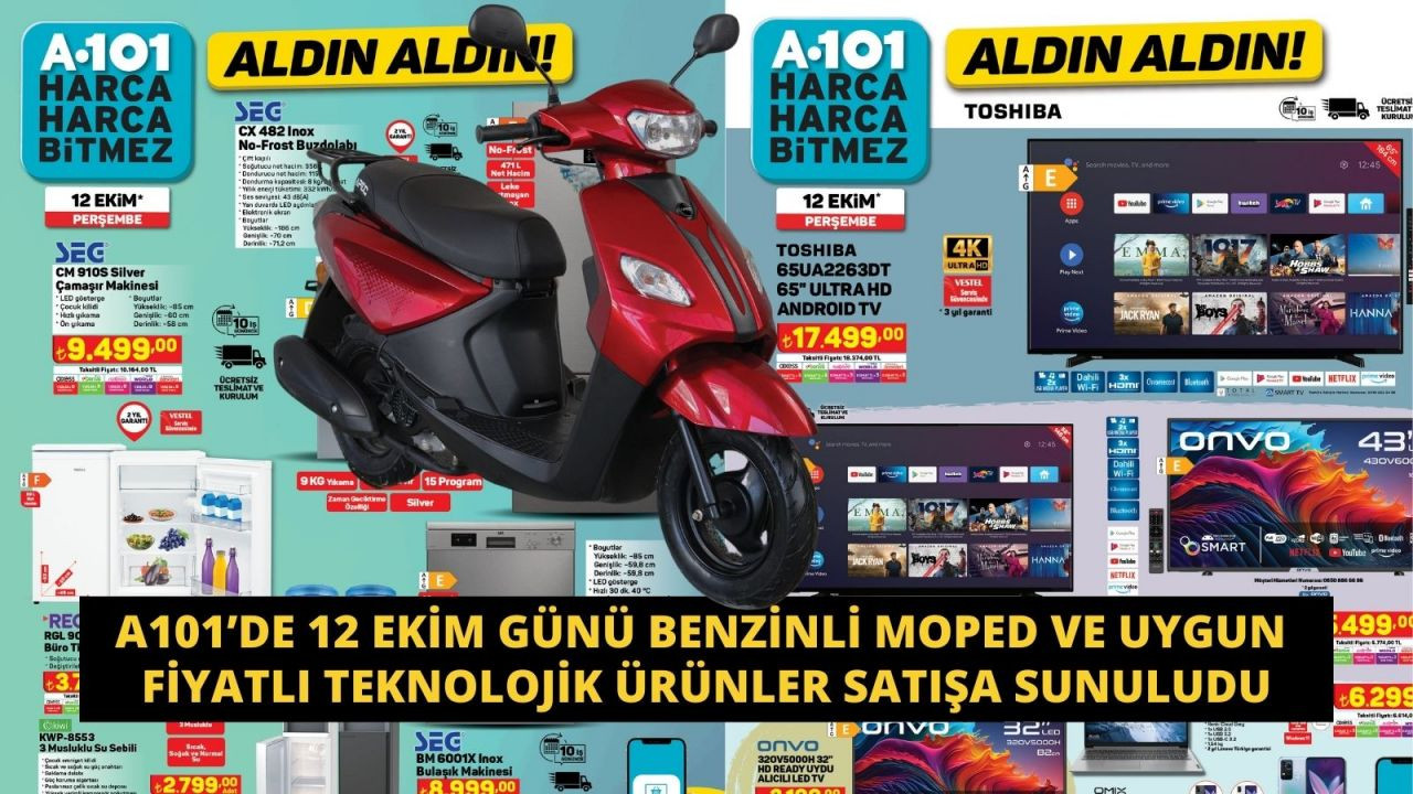 A101’de 12 Ekim Günü Benzinli Moped ve uygun fiyatlı teknolojik ürünler satışa sunuludu - Sayfa 1