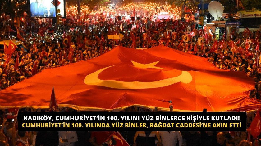 Kadıköy Belediyesi’nin düzenlediği 100. Yıl Cumhuriyet Yürüyüşü