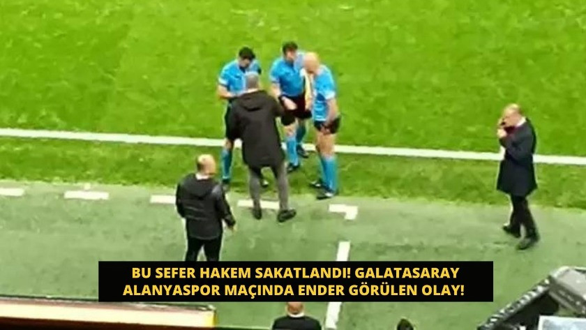 Bu sefer Hakem sakatlandı! Galatasaray Alanyaspor maçında ender görülen olay!