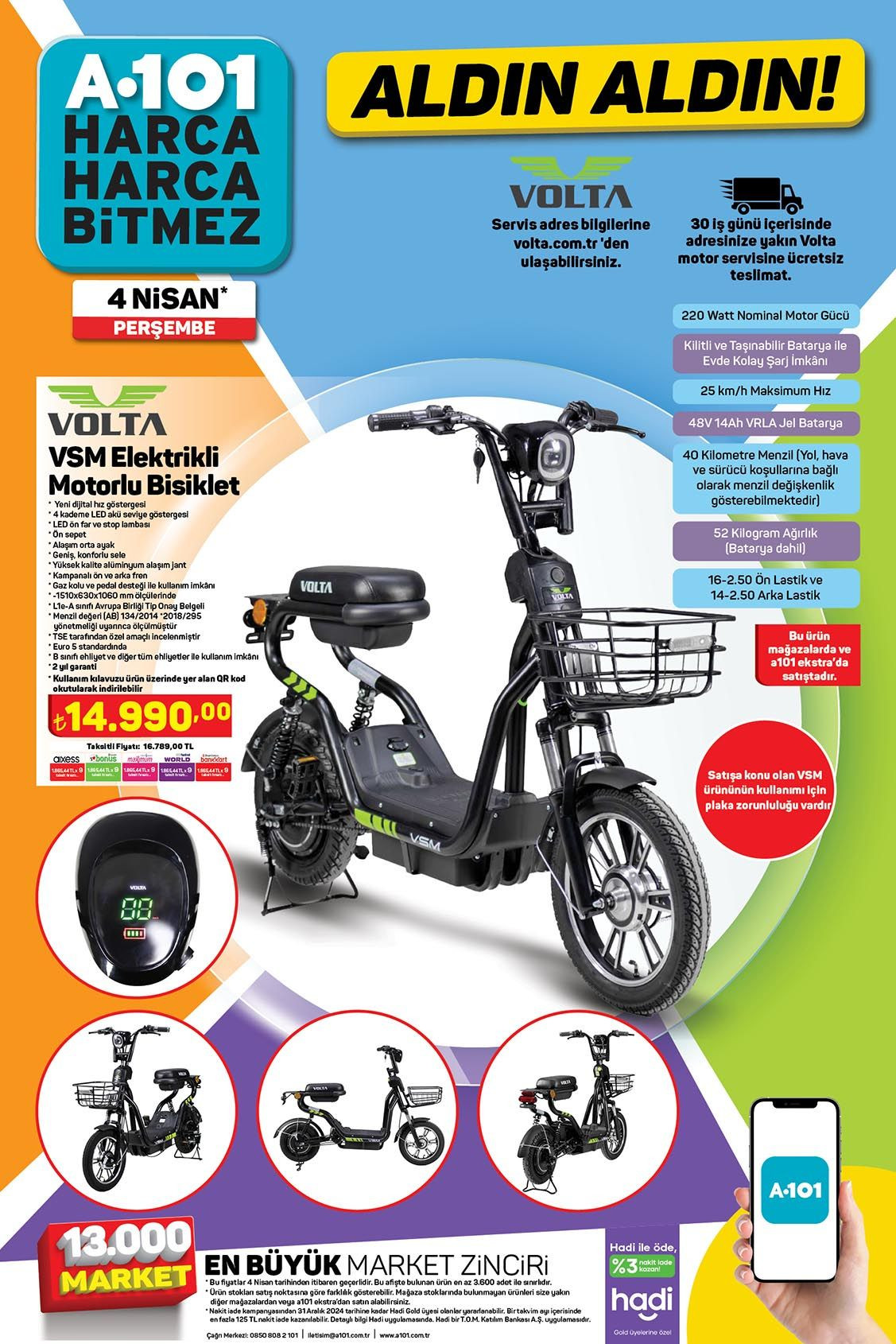 4 Nisan’da A101’lerde Elektrikli Bisiklet Fırsatı - Sayfa 2