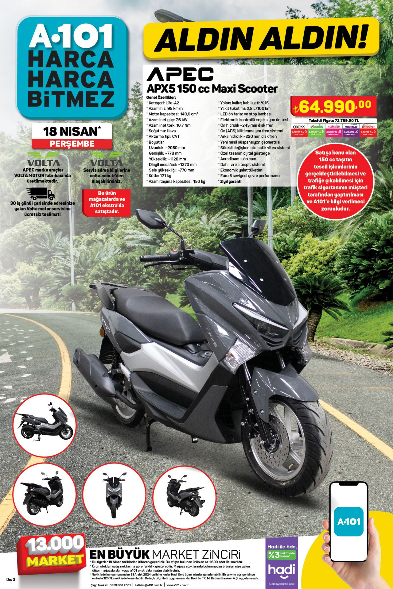 A101’den 18 Nisan’da Maxi Scooter Fırsatı - Sayfa 3