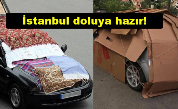 İstanbul doluya hazır: Kapalı otoparklar doldu, arabalar kilim ve naylonla korumaya alındı