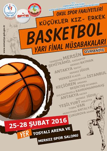 Ortaokullar arası basketbol yarı final müsabakaları Osmaniye'de yapılacak