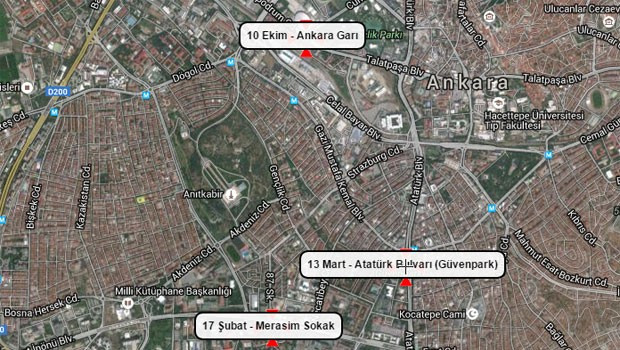 Son dakika Harita: Ankara patlaması