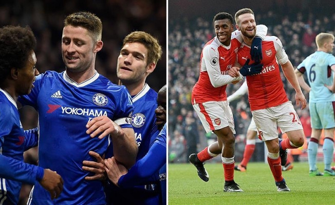 Chelsea ve Arsenal avantajı kaçırmadı