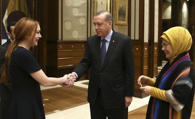 Cumhurbaşkanı Erdoğan, Hollywood yıldızı Lohan'ı kabul etti