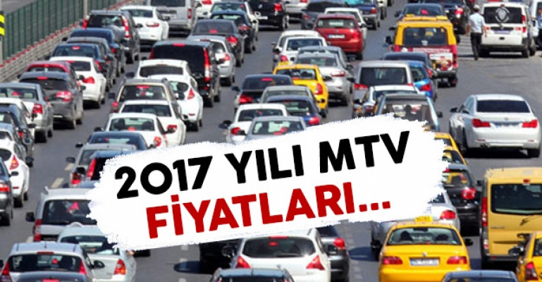 Motorlu Taşıtlar Vergisi MTV 2017 oranları belli oldu!