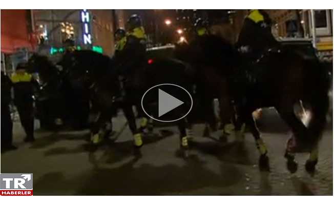 Hollanda polisi, Türk vatandaşlarına at ve köpeklerle müdahale etti