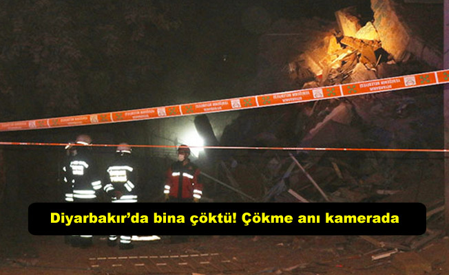 Diyarbakır’da bina çöktü! Çökme anı kamerada video izle