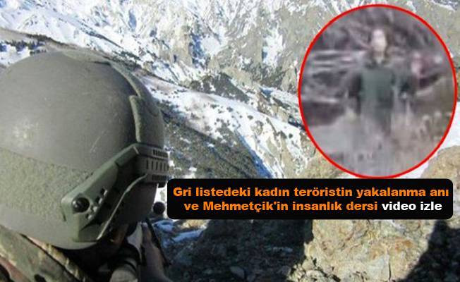 Tunceli'de gri listedeki kadın teröristin yakalanma anı ve Mehmetçik'in insanlık dersi video izle