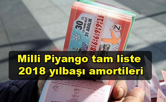 Milli Piyango yılbaşı çekilişi tam liste 2018 yılbaşı amortileri MPİ bilet sorgulama