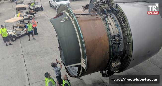 ABD’de uçağın motor kapağı havada koptu
