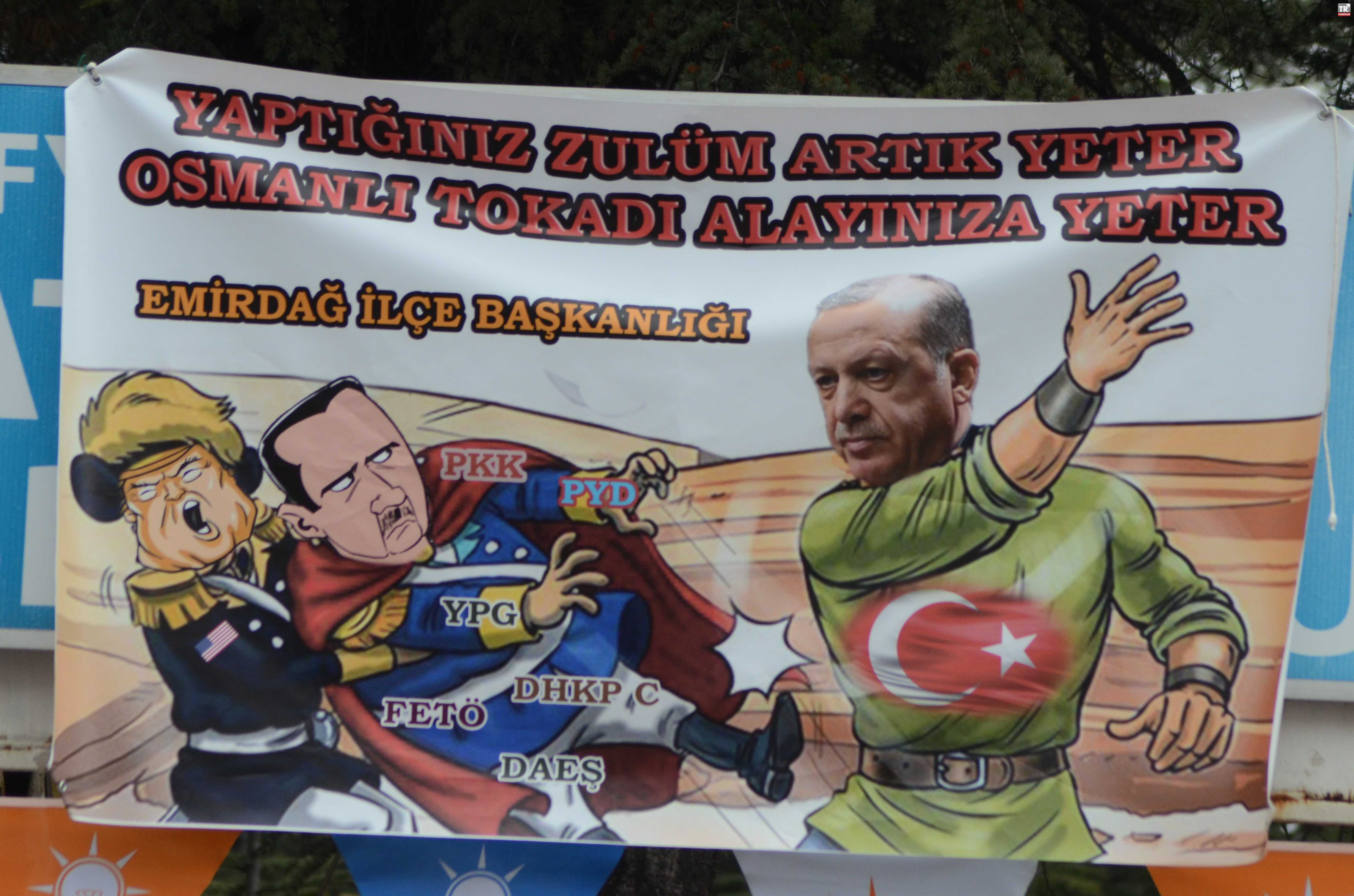 Erdoğan ziyareti öncesi Afyonkarahisar'da dikkat çeken 'Osmanlı tokadı' pankartı