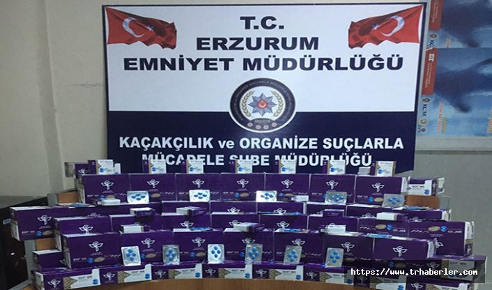 Erzurum’da 9 bin 40 adet kaçak cinsel içerikli hap ele geçirildi