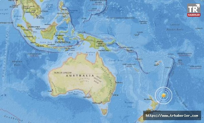 Pasifik Okyanusu'nun güneyinde 6.2 büyüklüğünde deprem