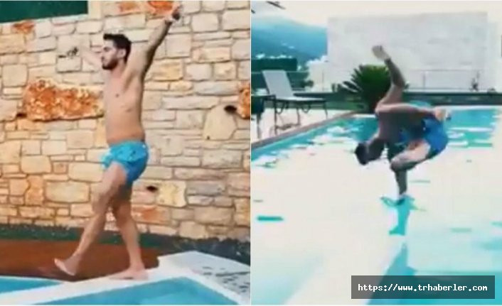 Hakan Çalhanoğlu’ndan havuzda zeybek videosu! - izle