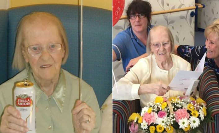 100 yaşındaki Eileen'in uzun yaşam sırrı: Bira ve kremalı bisküvi