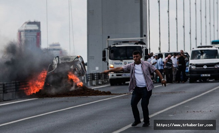 15 Temmuz Şehitler Köprüsü'nde araç yangını