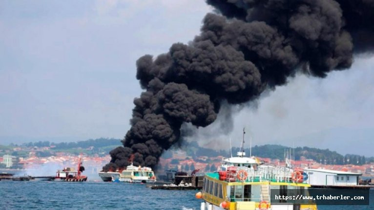 Denizde dehşet: Yolcu gemisi alev alev yandı