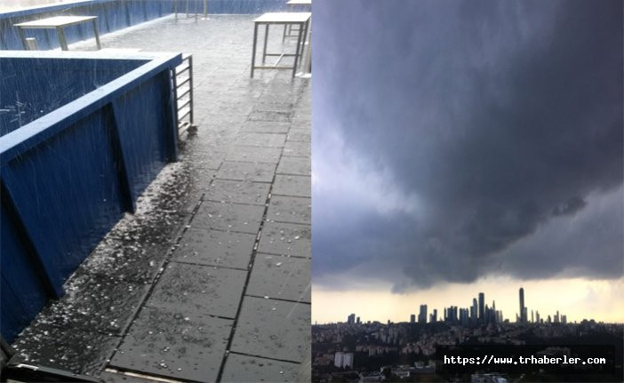 Meteoroloji uyarmıştı! İstanbul'da şiddetli yağmur ve dolu yağışı - video izle
