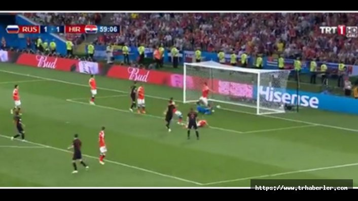 TRT spikeri Levent Özçelik'ten Rusya-Hırvatistan maçında 'gol' skandalı! - video izle