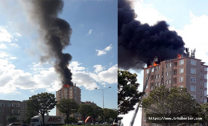 10 katlı binada korkutan yangın