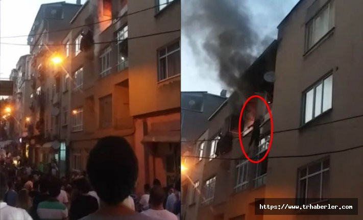 Yangında mahsur kalan iki kadın, üçüncü kattan aşağı atladı
